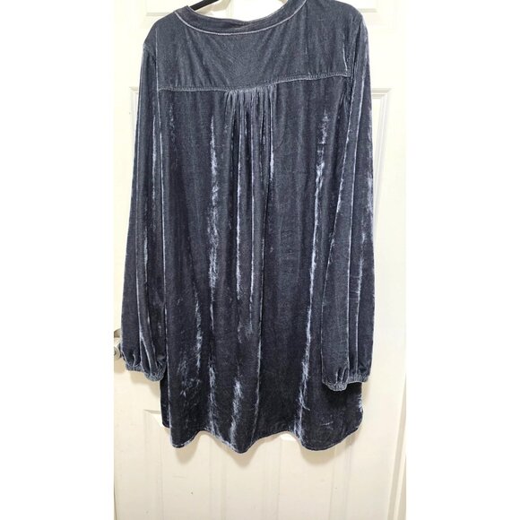Easel Velvet Tunic Dress Long Sleeve Loose Fit Soft Material Size XL Charcoal G - Picture 3 of 8